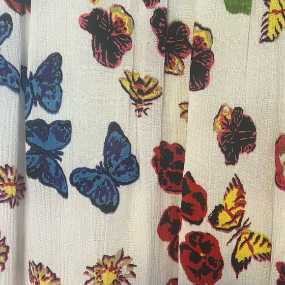 Serengeti Womens Butterfly & Floral Flowy Peasant Tunic Top Size XL Boho - Picture 7 of 13